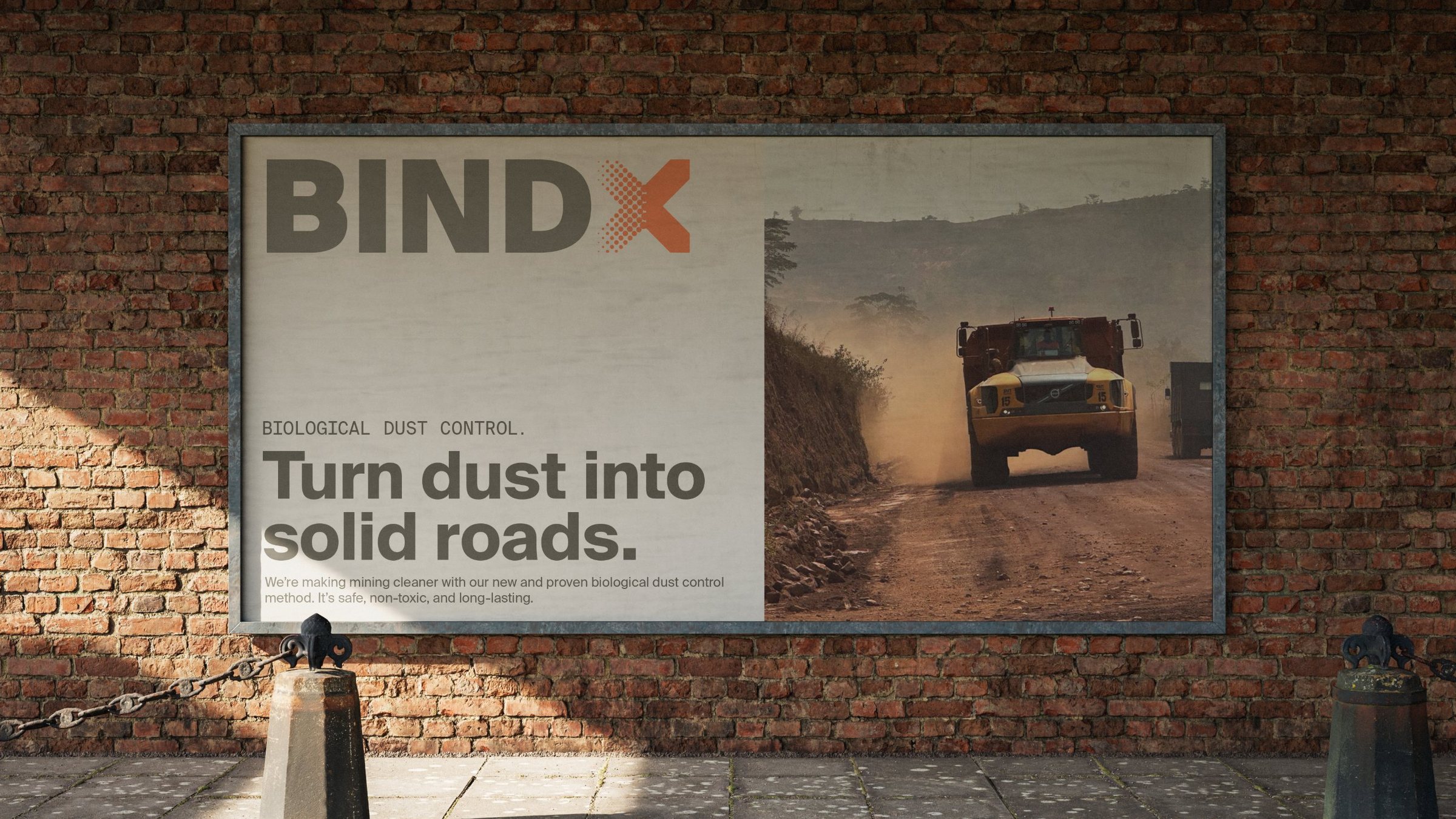 Bind-X billboard: Turn dust into solid roads